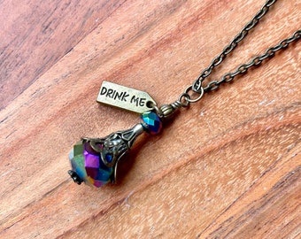 Eternal Life Bottle Necklace - Magic Potion Mini Glass Bottle