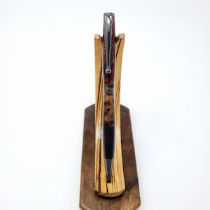 Hybride Mallee Burl met Mink Resin Slimline Balpen, Handgemaakt