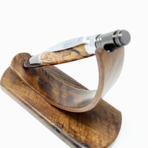 Houten pennenstandaard - gerookte eucalyptus, mahonie, sapele (PEN NIET INCLUSIEF)