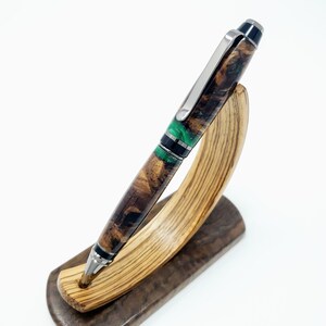 Hybrid Buckeye Burl Wood con penna a sfera Twist in resina verde