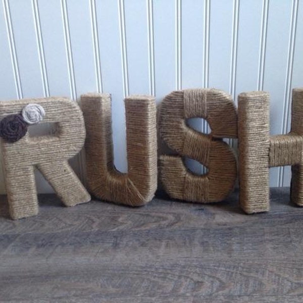 Jute Monogram Wreath Etsy