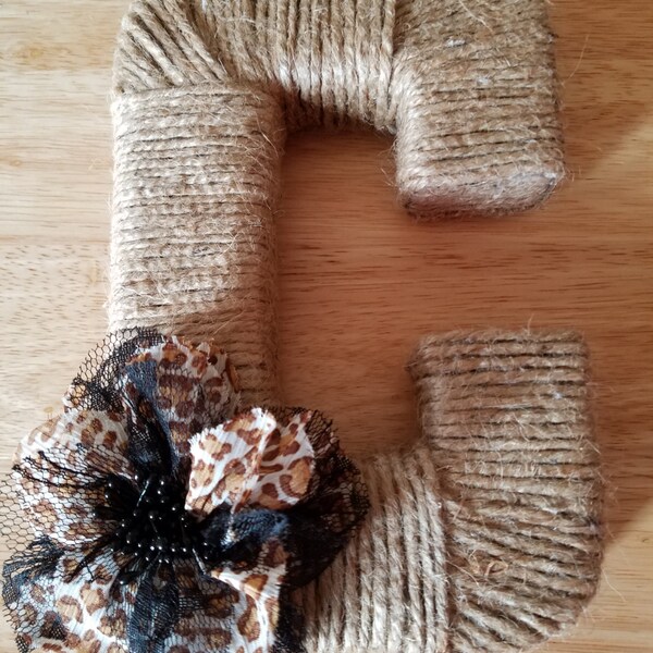 Jute Monogram Wreath Etsy