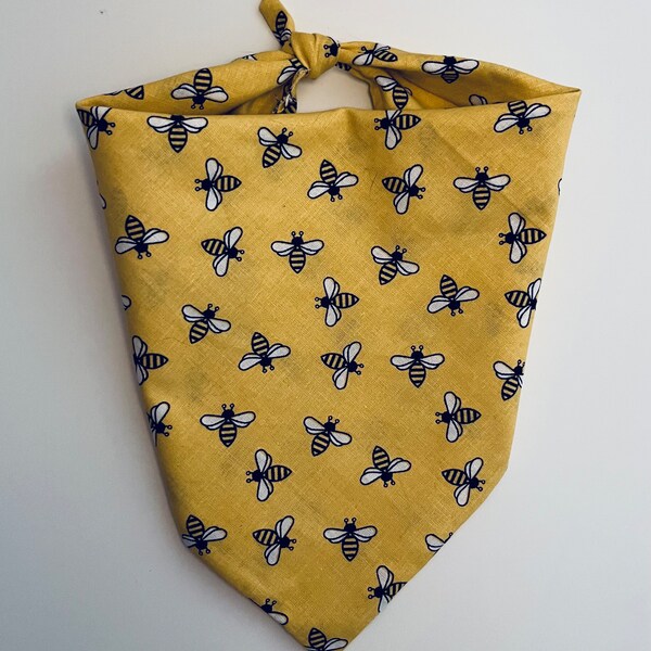 Dog bandana bumblebee yellow pet bandana personalizable hand embroidery