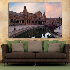 Seville Spain Photography Print, Plaza de España, Architectural Photo