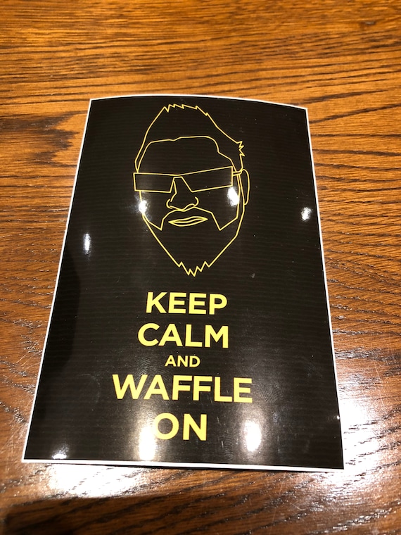 LARGE - Keep Calm & Waffle On Sticker