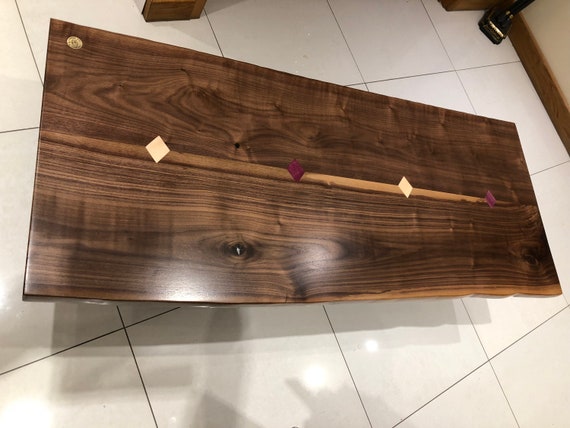 Walnut & Diamond Inlay Coffee Table #001
