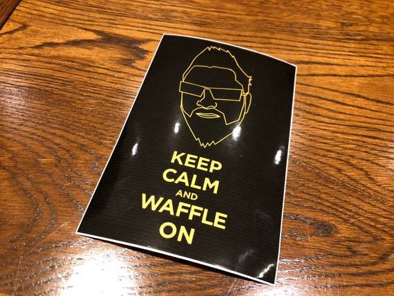 Keep Calm & Waffle On Sticker