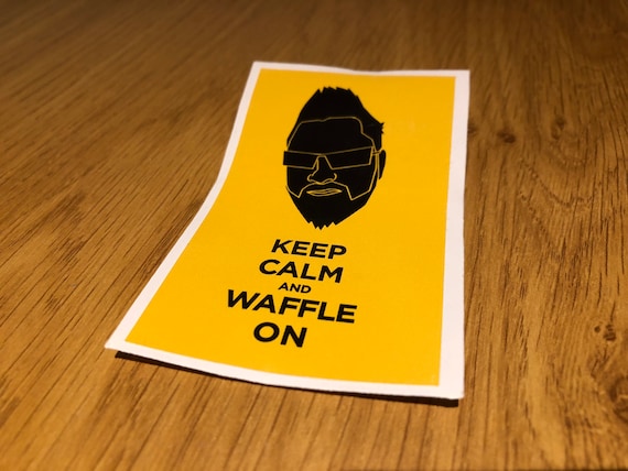 Keep Calm & Waffle On Sticker