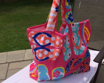 Beach Bag, Oversize Beach Bag, Flip Flop Beach Bag, Towel Beach Bag, Overnight Bag, Travel Bag, Pool Tote, Summer Accessory, Pool Bag, Gifts
