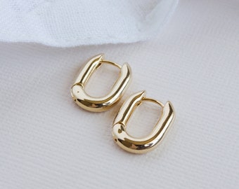 Chunky Gold Hoop Earrings - Gold Plated Earrings - Holiday Earrings - Gold Earrings - Chunky Gold Plated Earrings - Chunky Gold Earrings