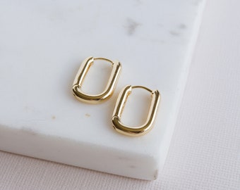 Gold Plated Earrings - Gold Chunky Hoops - Seasonal Earrings - Chunky Gold Earrings - Gold Hoop Earrings - Statement Earrings