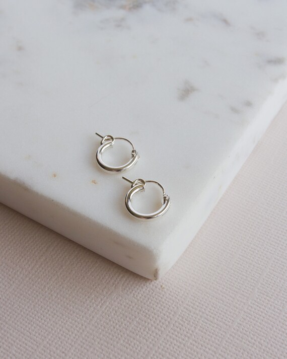 Etsy small silver hoop deals earrings