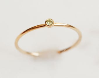 August Birthstone Ring: Dainty 14k Gold Filled Stacking Ring