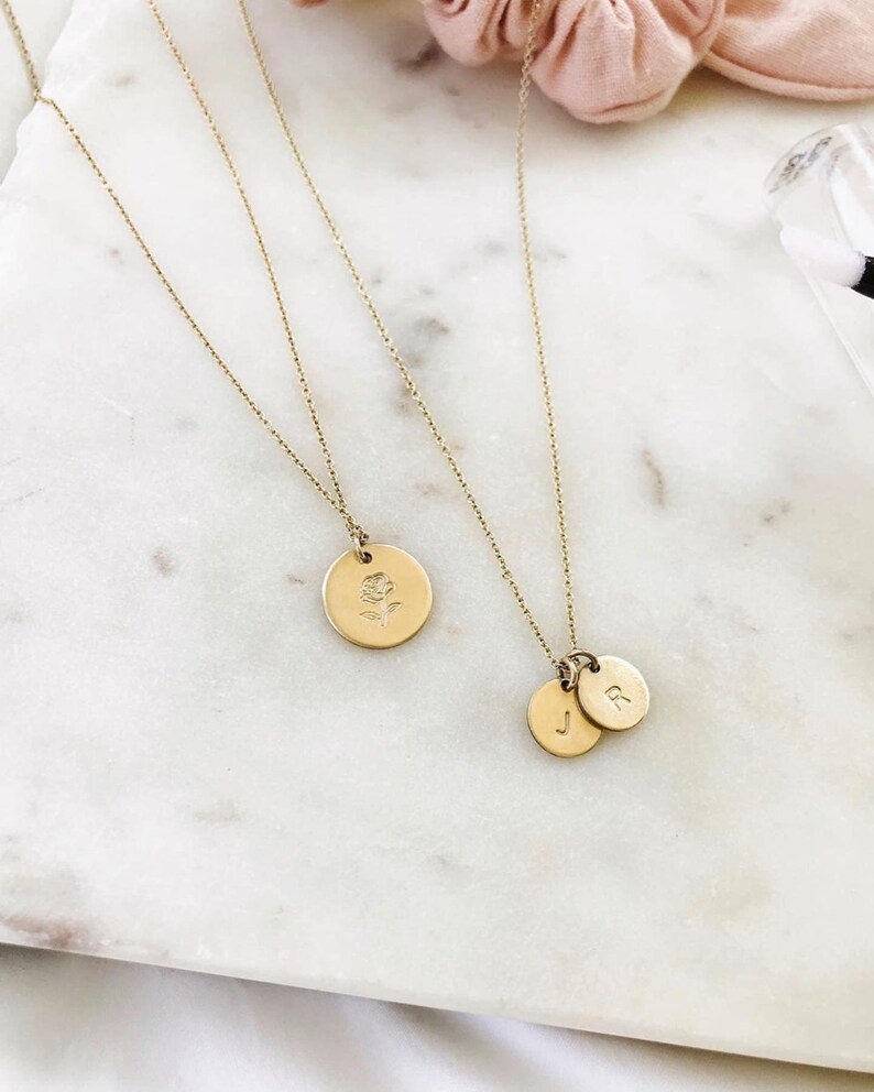 Luxe rose disc necklace Clearance