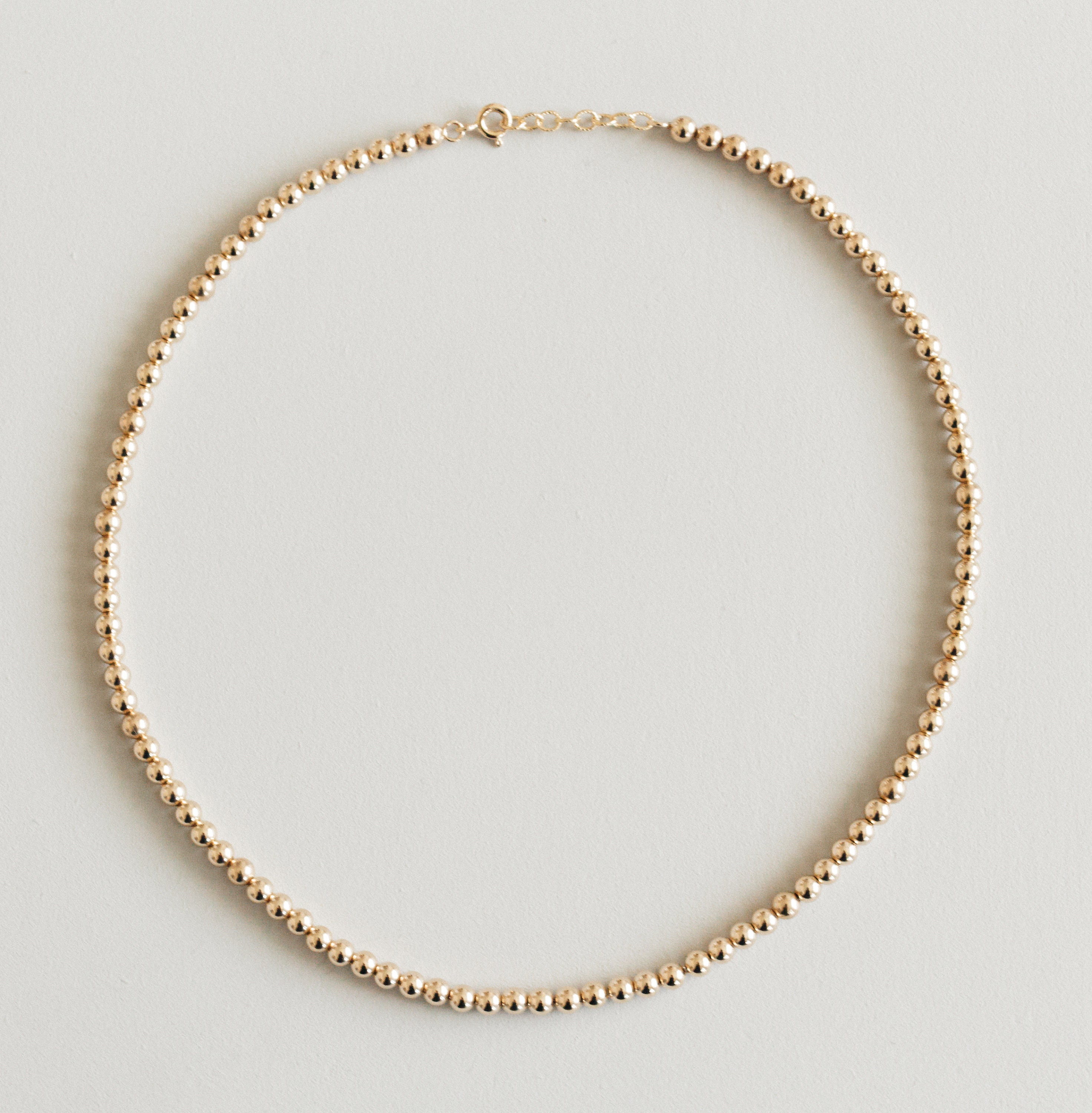 4mm Gold Bead Choker Gold Bead Choker Layering Bead Choker Etsy