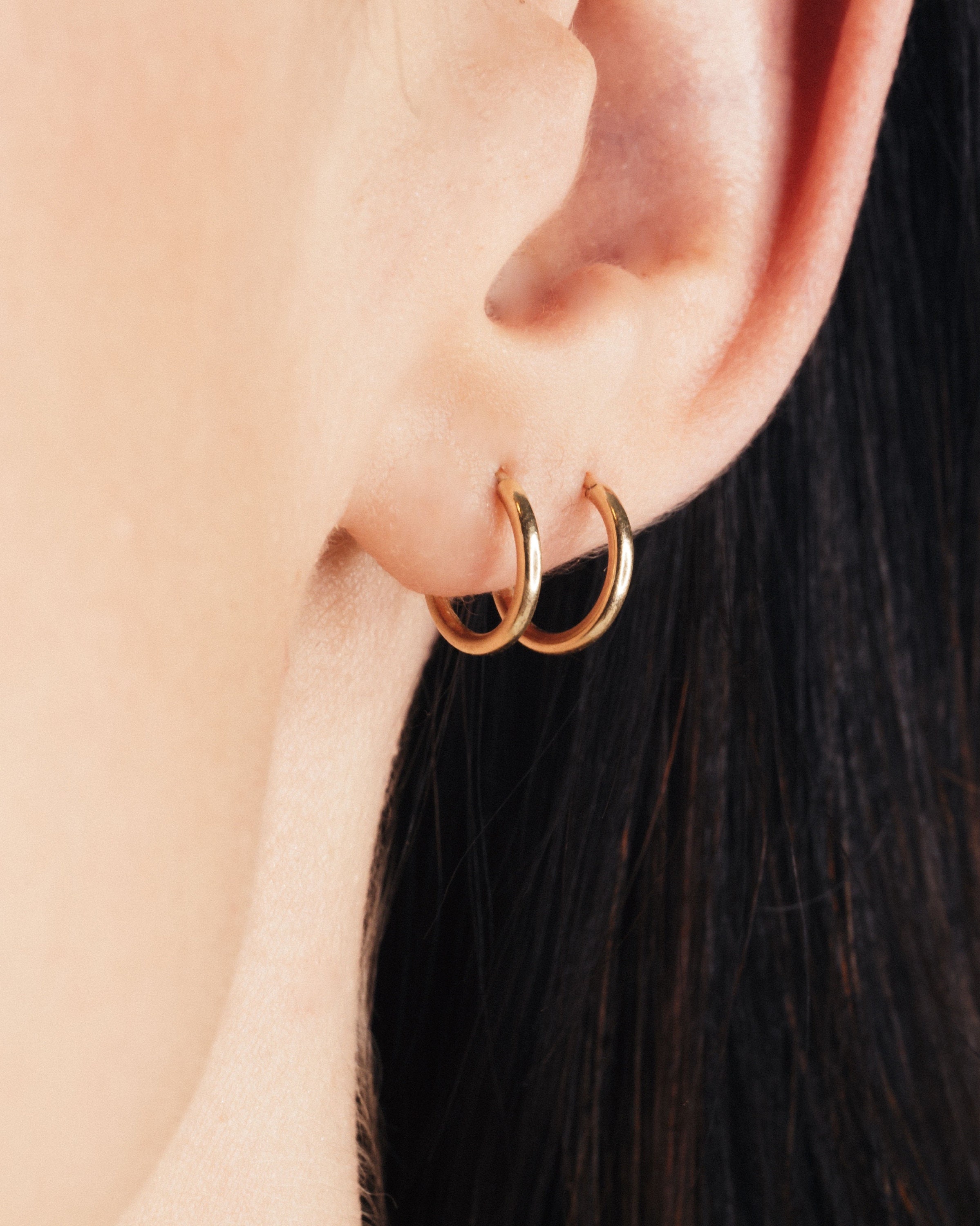 9mm Gold Hoops Gold Fill Endless Hoops Lightweight Earring Etsy Israel