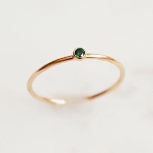 May Birthstone Ring - Mom Ring - Gemstone Ring - New Mom Gift - Dainty Birthstone Ring - Gold Filled Stacking Ring - Baby Shower Gift