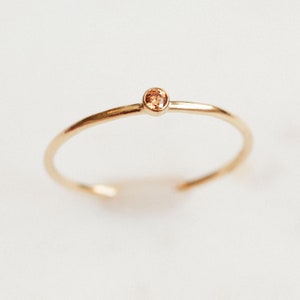 November Birthstone Ring - Mom Ring - Gemstone Ring - New Mom Gift - Dainty Birthstone Ring - Gold Filled Stacking Ring - Baby Shower Gift