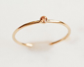 Dainty November Birthstone Ring: 14k Gold Filled Stacking Ring