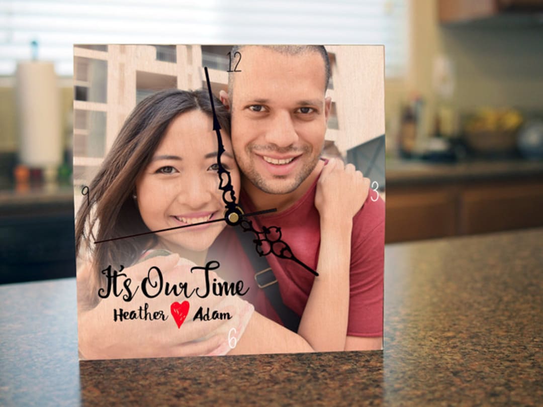 Personalized Wood Clock With Your Photo for Valentine, Valentine Gift ...