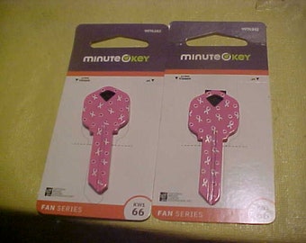 Qty of 2 Brand new uncut  Breast Cancer kw1/66 house keys with free shipping