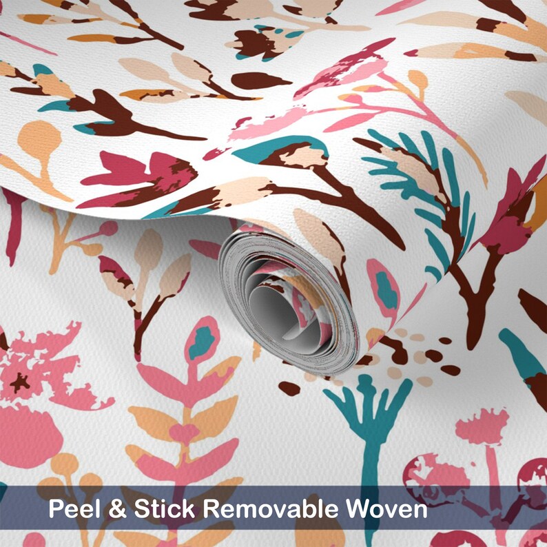 Wallpaper Watercolor Lollipop Floral Large Scale Wallpaper Etsy