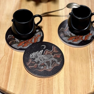 Canada Moose Coaster, Canada Souvenir, Westcoast Vibes, Cabin Coaster, Boathouse Lakehouse Decor, Forest Animals, Mother Day, Rustic Wildlif