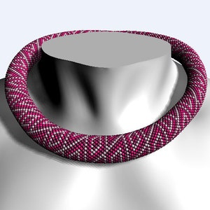 Beading Pattern &quot;Pink accent&quot;, Bead crochet pattern, Seed Bead Necklace Pattern, Crochet Rope Pattern, bead crocheting, PDF-JBB - pattern