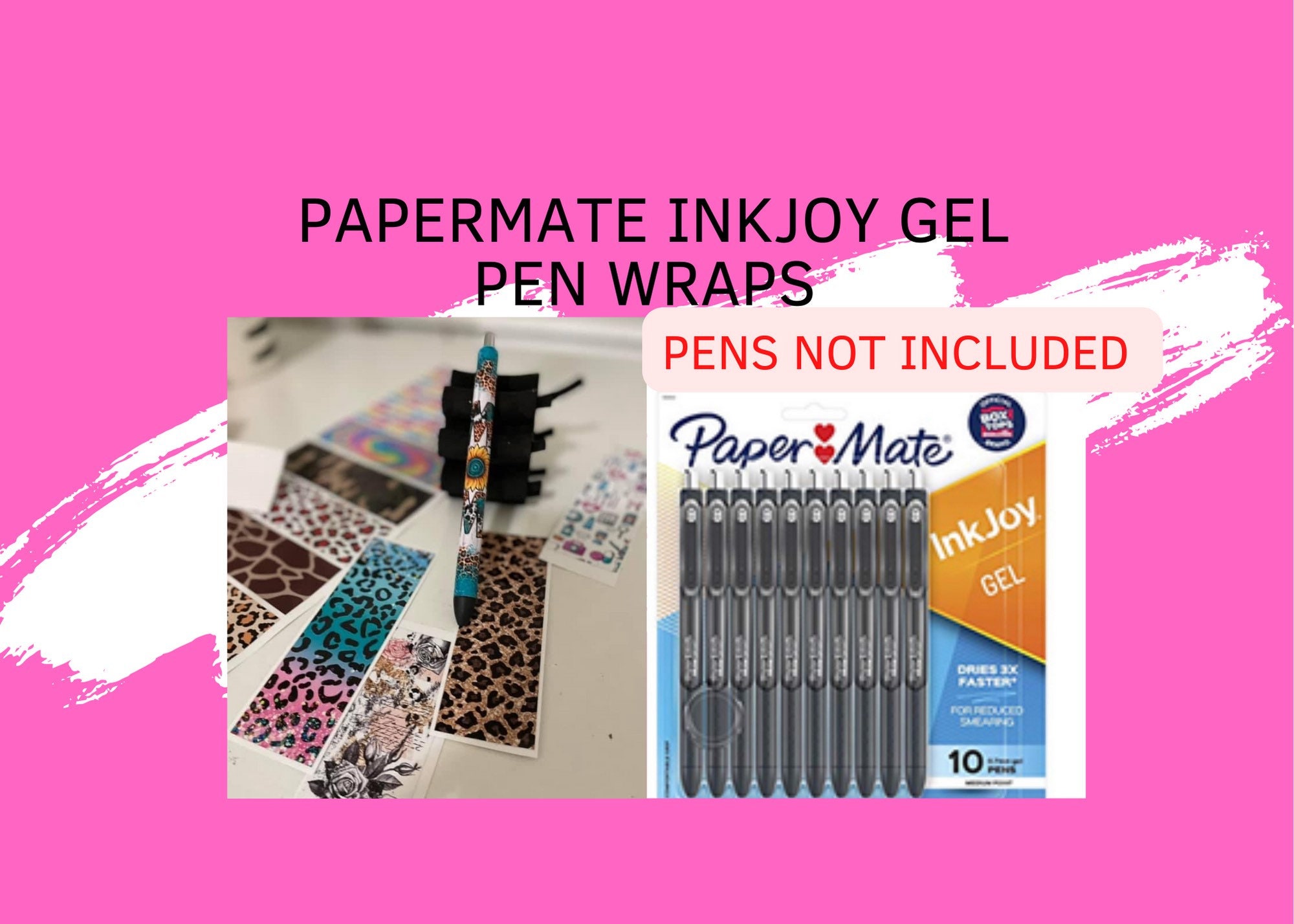 Glitter Bleach Pen Wrap Design SET, Epoxy Pen Wraps, PNG, Instant