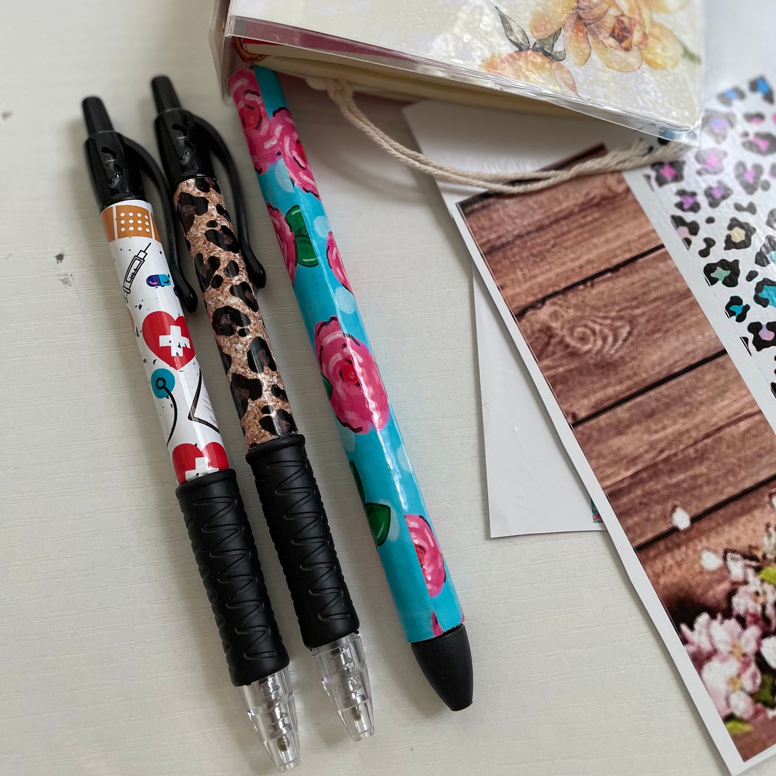 Pen Wraps Epoxy Gel Pens Inkjoy Printed Patterns Diy Etsy