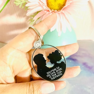 Emma and Knightley Acrylic Keychain: Jane Austen Book Lover Gift