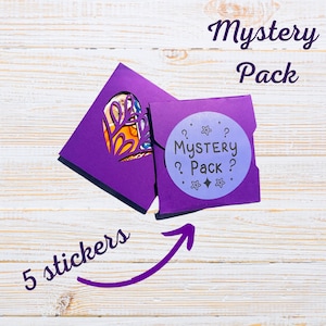 Mysteriepakket met 5 stickers, gestanste sticker