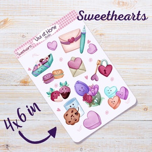 Sweethearts ~ Sticker Sheet, Bullet Journal Stickers - Planner Stickers - Decorative Stickers - Scrapbook Stickers