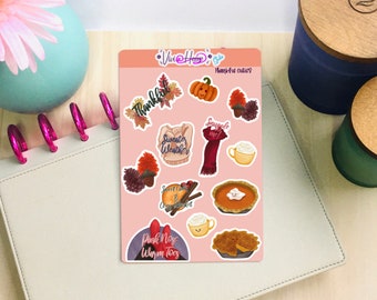 Thankful Cuties Sticker Sheet (Thanksgiving Theme)