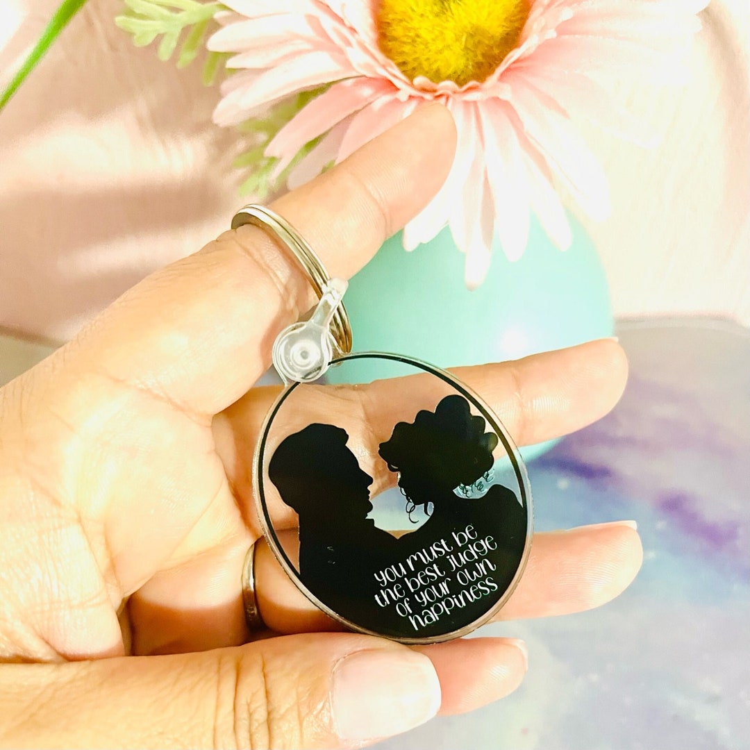 Jane Keychain Emma and Mr Knightley Acrylic Keychain, Jane Austen Book Lover Gift ...