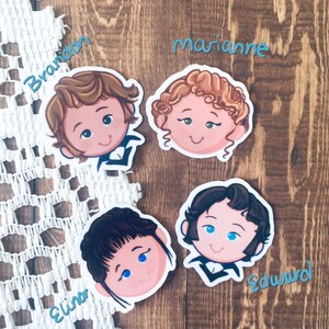 Jane Austen Themed Cutie, Kawaii Character Faces Die Cut Stickers, Bookish Gifts for Readers, Jane Austen Lover Gifts, Book Love Stickers image 5