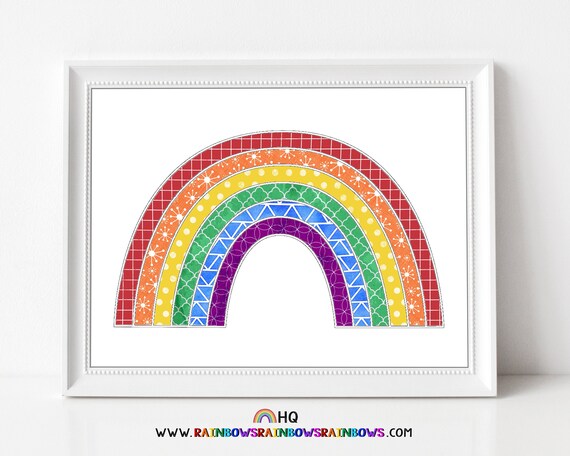 Happy Rainbow Baby Nursery Decor Instant Printable Wall Art | Etsy