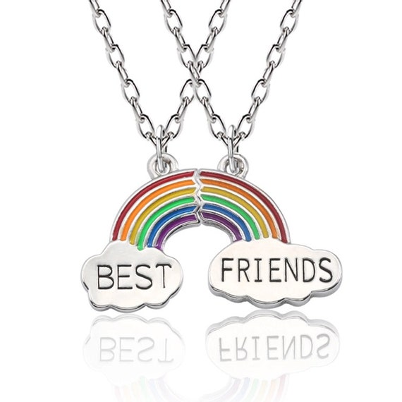 Amazon.com: Best Friend Necklace for 2 Sterling Silver Sun Moon BFF Necklace  Two Split Heart Pendant Necklaces for Women Lady Girl Friends Christmas  Gift : Clothing, Shoes & Jewelry