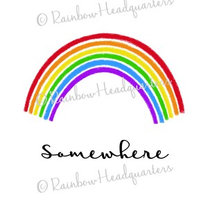 Printable Somewhere Over the Rainbow Wall Art Nursery Decor Rainbow Art ...