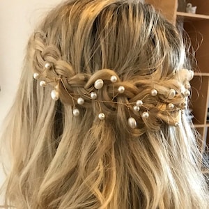 Bridal hair vine Rose gold hair vine Babys breath Bridal hair piece Wedding hair piece Bridal headpiece Pearl Hair Vine Wedding headpiece