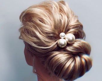 Big pearl hair pins Bride hair pins Large pearl barrette Bride hair piece Pearl headpieces for wedding mini Pearl hair pins Pearl hair piece