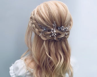 Bridal hair vine Crystal hair vine Wedding hair pieces Simple hair vine Crystal halo Bridal hair vines Silver hair vine Crystal headpiece