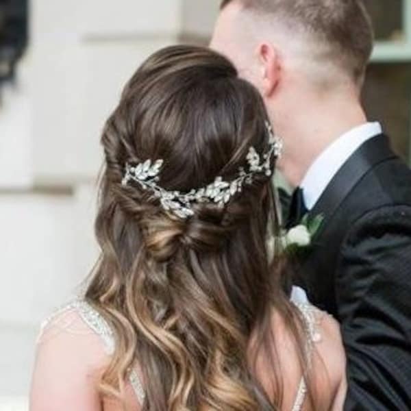 Crystal Bridal Vine, Wedding Hair Vine, Rhinestone Hair Piece, Bridal Hair Piece, Wedding Hair Piece, Gold hair vine, Bridal hair accessory
