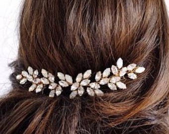 Rhinestone Wedding Hair Piece Gold Wedding Hair Vine Gold Hair Accessory Bridal Silver Hair Vine Crystal Hairpiece Wedding Headpiece Jewelry