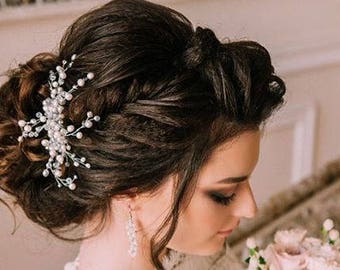 Bridal Hair Comb Crystal Hair Comb, Wedding Decorative Combs, Pearl hair comb, Bridal jewelry, Bridesmaid accessories,For Her, Boho Wedding