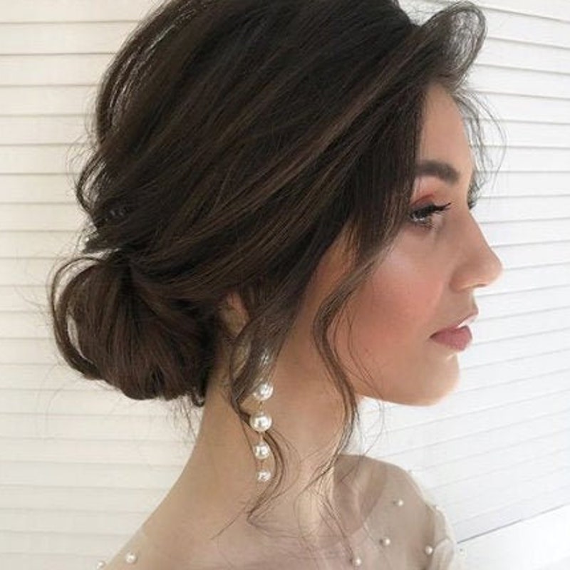 Drop Pearl Wedding Earrings Etsy