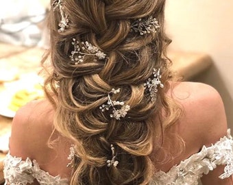 Crystal and Pearl hair vine Extra Long Hair Vine Bridal Hair Vine Wedding Hair Vine Crystal Hair Piece Bridal Jewelry Hair Vine Pearl vine