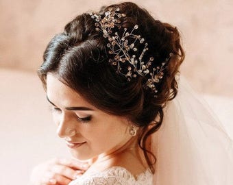 Long hair vine Wedding Hair Vine Bridal Headpiece Crystal hair vine Crystals Bridal Wedding Bridal Hair Vine Bridal Head Piece bridal  vine