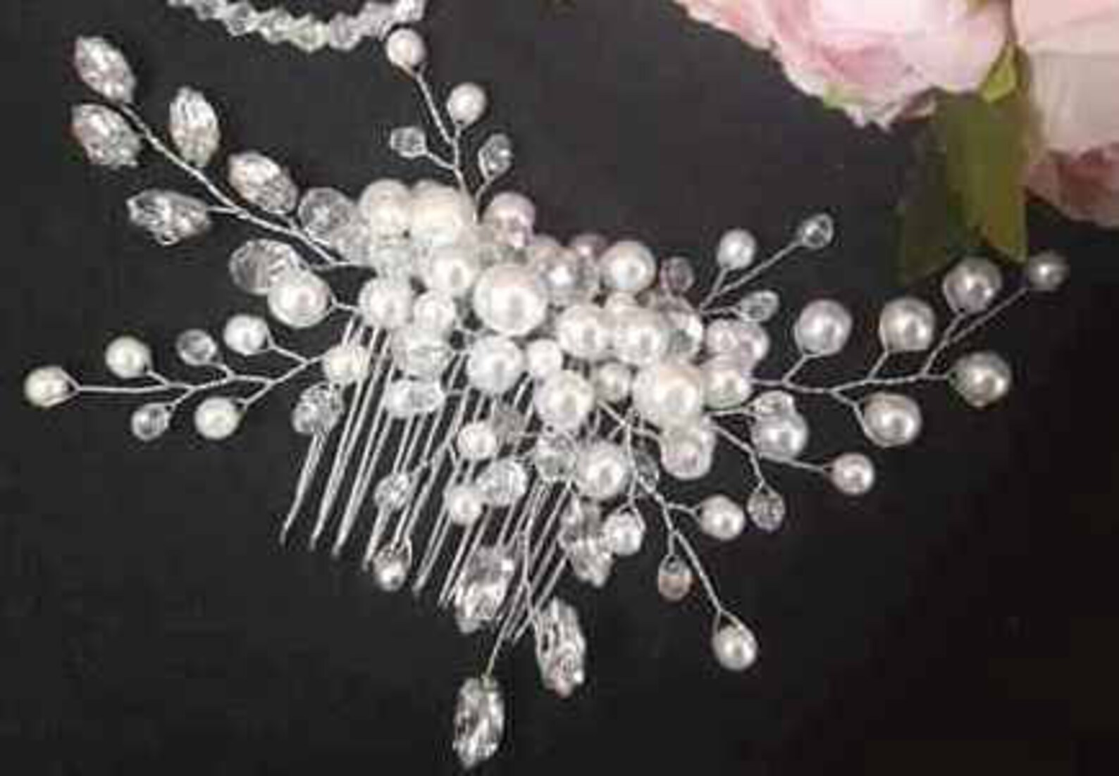 Fringed Hair Comb With Rhinestones