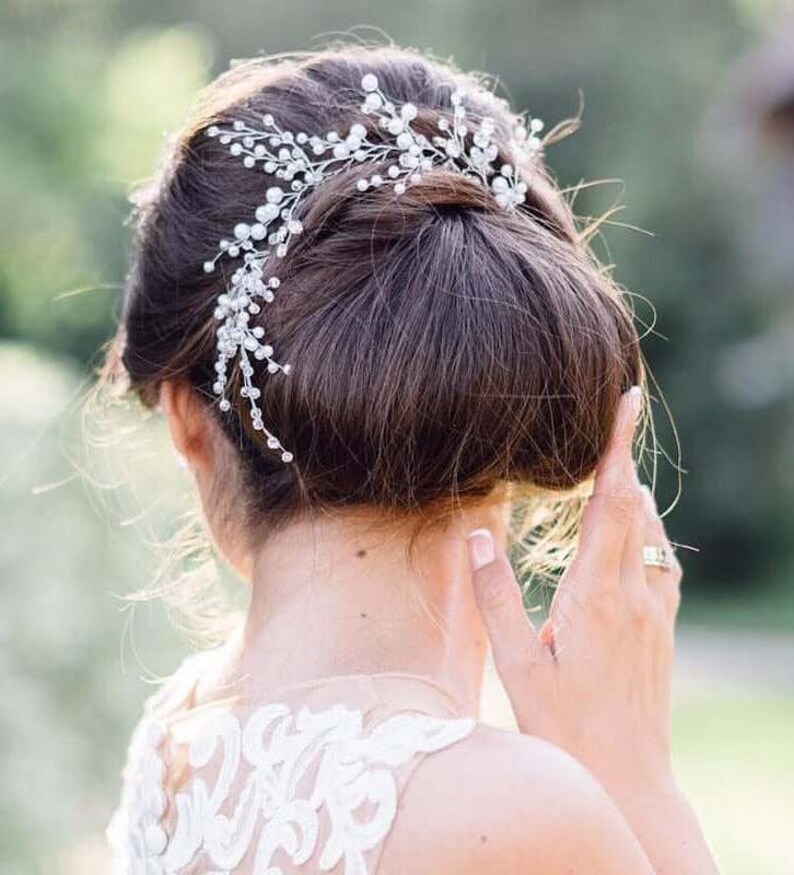 Wedding Bridal Hair Vine Crystal Pearl Headband Bridal Long Chain Headpiece Hot Wedding Bridal Hair Vine Crystal Pearl Headband Bridal Long Chain Headpiece Hot